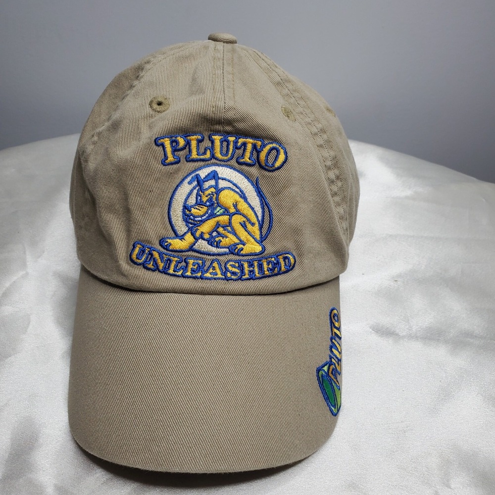 Disneyland Resort Pluto Unleashed Khaki Hat Cap‎ Embroidered 100% Cotton